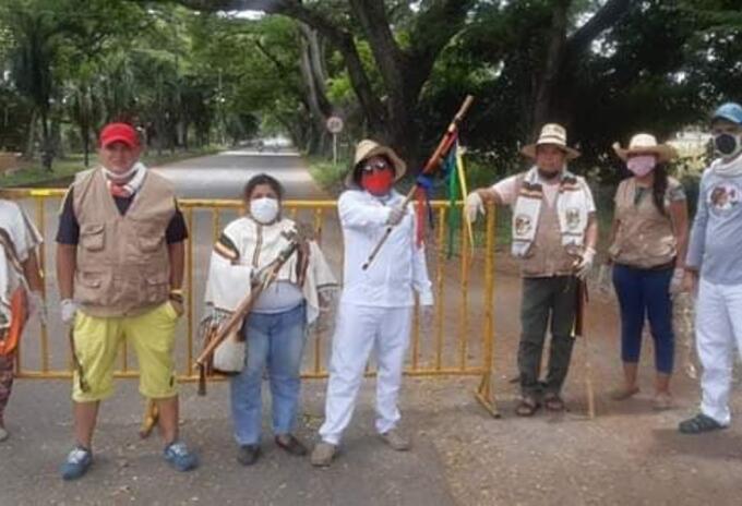 La Guardia Indígena de la comunidad Achiotex del Pueblo Pijao asumió la vigilancia de las fronteras del municipio de El Espinal