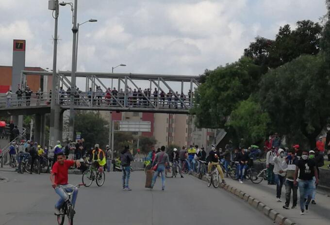 Así están las protestas en Suba en medio de la cuarentena.