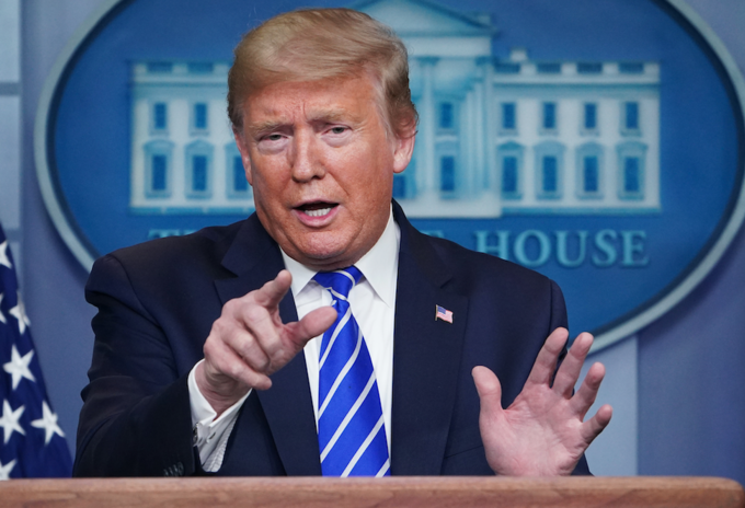 Donald Trump en rueda de prensa sobre coronavirus
