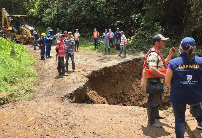 Avenida torrencial en Andes y Jardín, Antioquia.