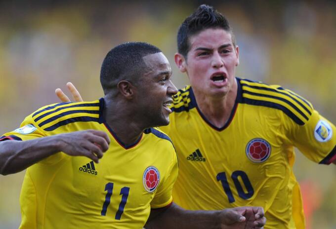 Dorlan Pabón y James Rodríguez en Selección