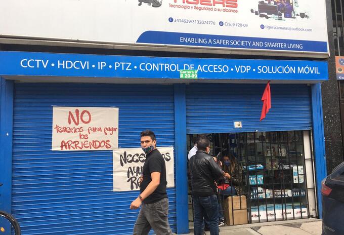 Comerciantes del centro de Bogotá.