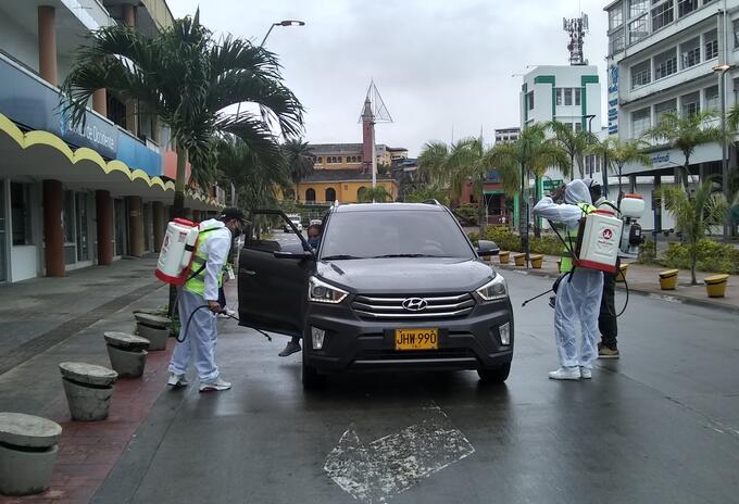 Desinfección de vehículos en Buenaventura