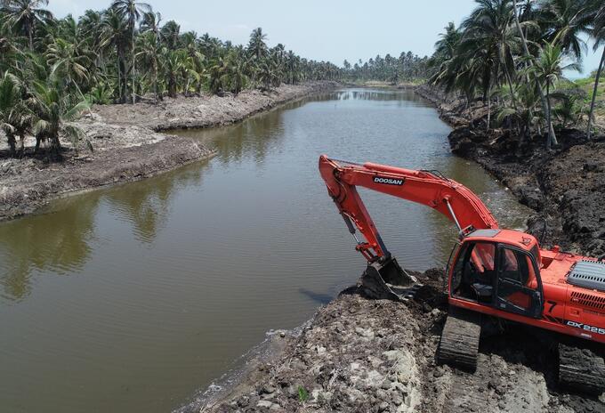 La obra se desarrollaba en la desembocadura del Río Ancho
