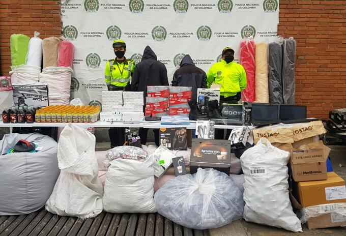 Mercancia incautada en Bogotá