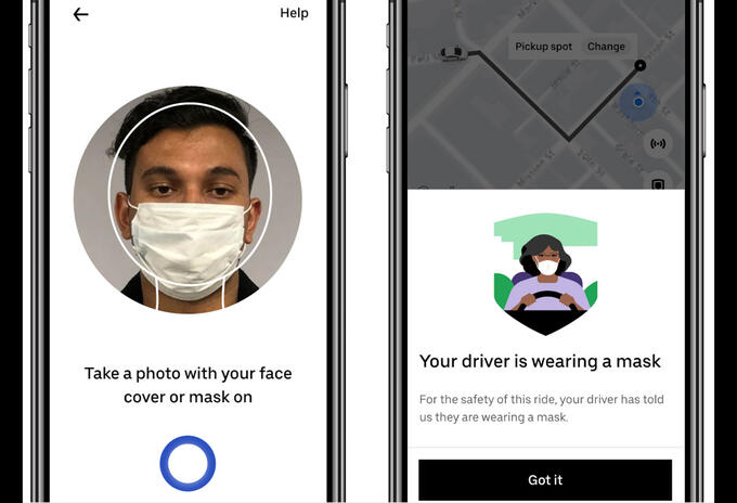 Uber lanza sistema de verificación con tababocas