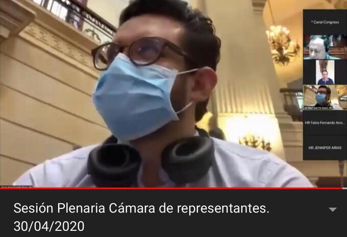 Inti Asprilla en sesión presencial del Congreso de la República