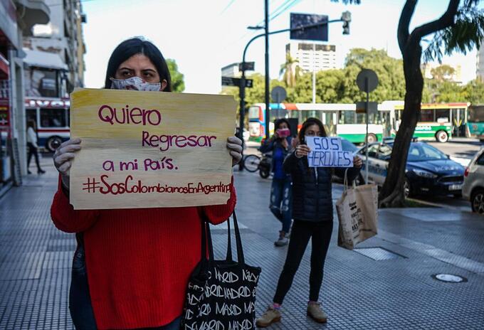 Colombianos en Argentina piden vuelos humanitarios para regresar al país