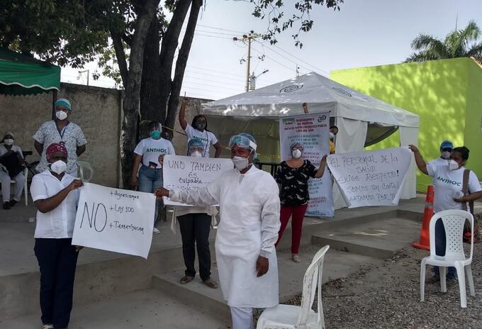Protesta de médicos en Colombia