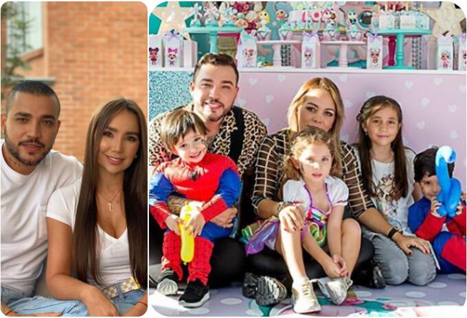 Jessi Uribe, Paola Jara, Sandra Barrios y sus hijos
