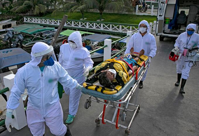 Pacientes contagiados de coronavirus en Brasil
