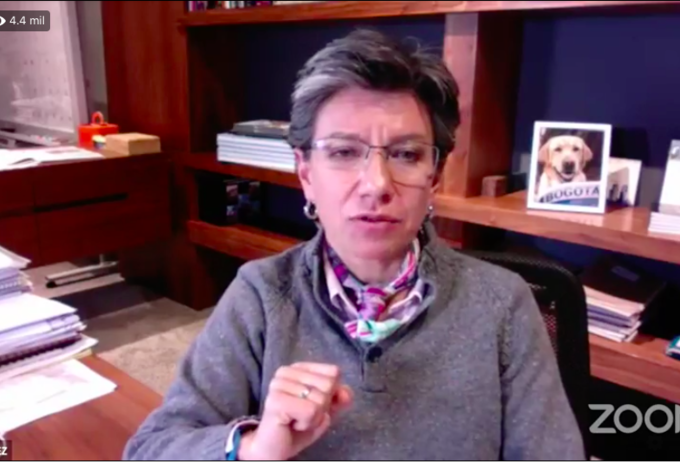 Claudia López en foro virtual