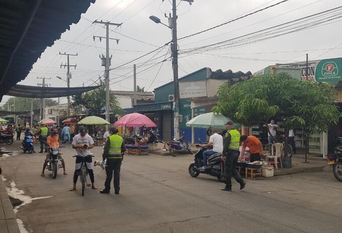Controles en el municipio de Cereté