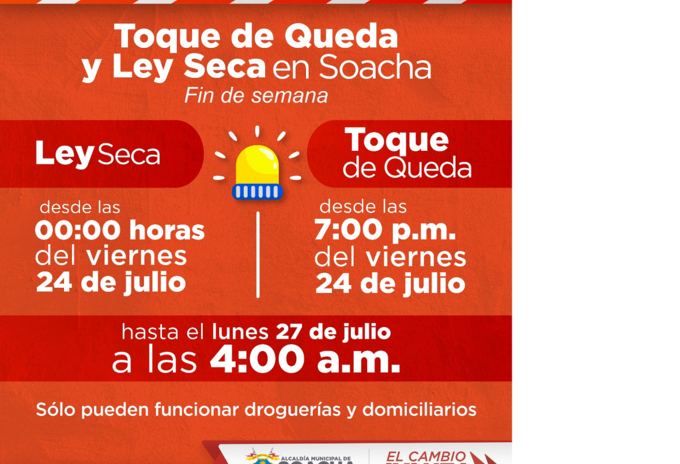 El Toque de queda se inicia a las 7 dela noche del 24 de julio