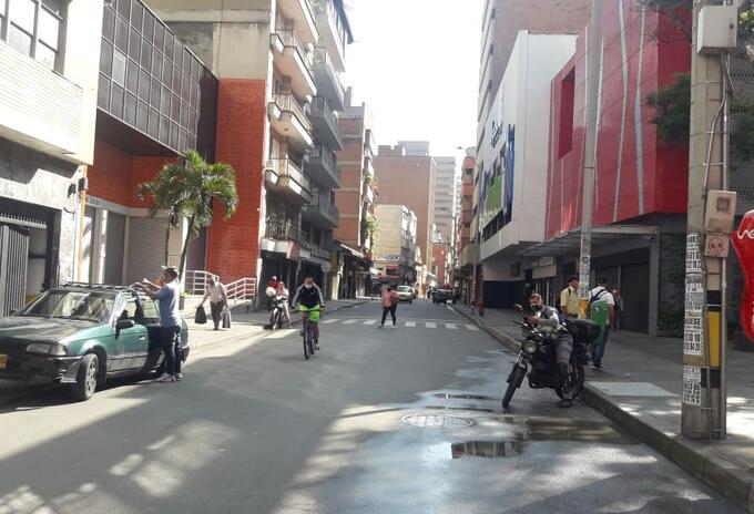 Centro de Medellín en cuarentena.