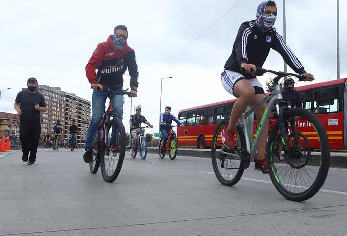 Ciclovía en Bogotá después de cuarentena, 30 de agosto de 2020