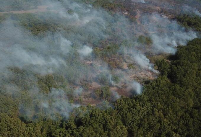 A pesar de los esfuerzos en tierra y aire no se ha podido controlar el incendio forestal