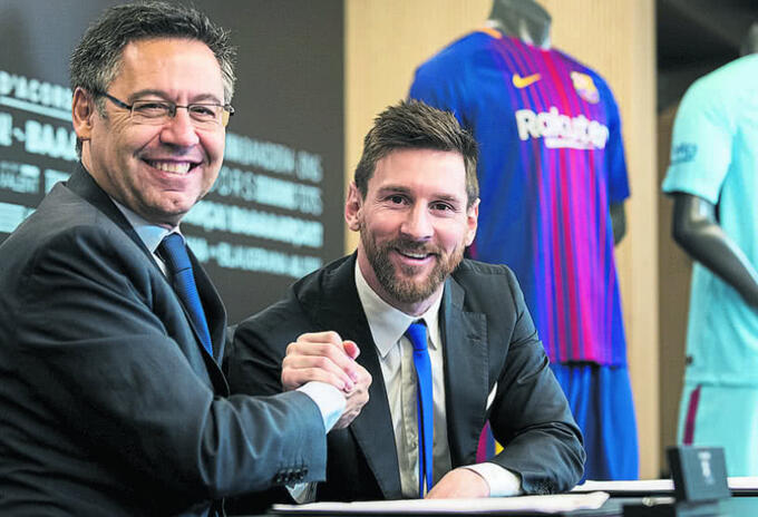 Messi y Bartomeu
