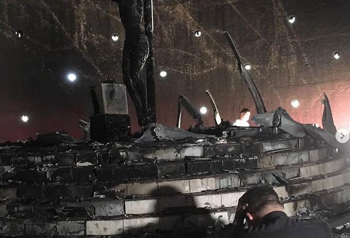 Así quedó la imagen de la Sangre de Cristo en la catedral Metropolitana de Managua (Nicaragua)