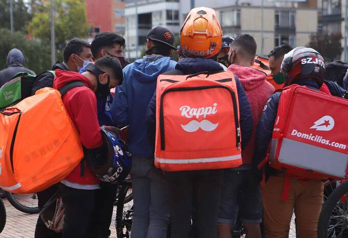 Protesta de rappitenderos en Bogotá