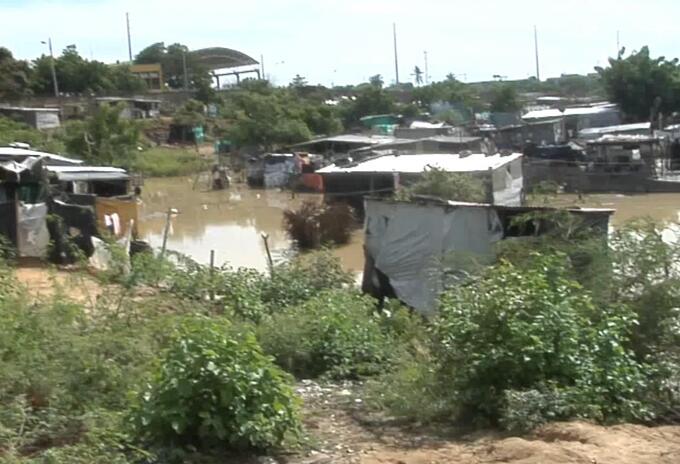 Asentamiento inundado en Maicao.