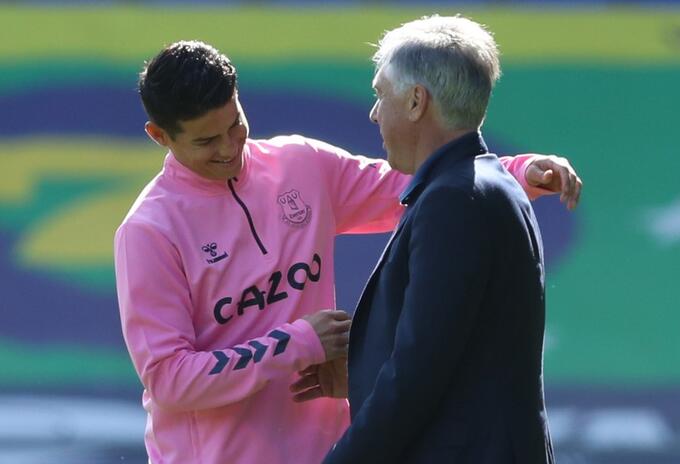 James Rodríguez, Carlo Ancelotti, Everton