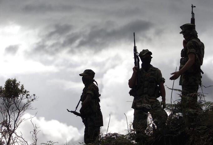 Miembros del grupo paramilitar de las AUC, en el año 2003.