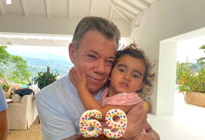Juan Manuel Santos y Celeste, su nieta mayor Juan Manuel Santos y Celeste, su nieta mayor