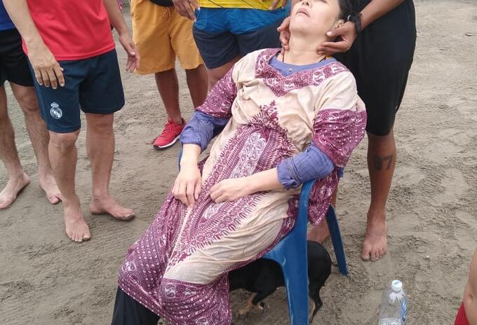 Mujer rescatada en Puerto Colombia