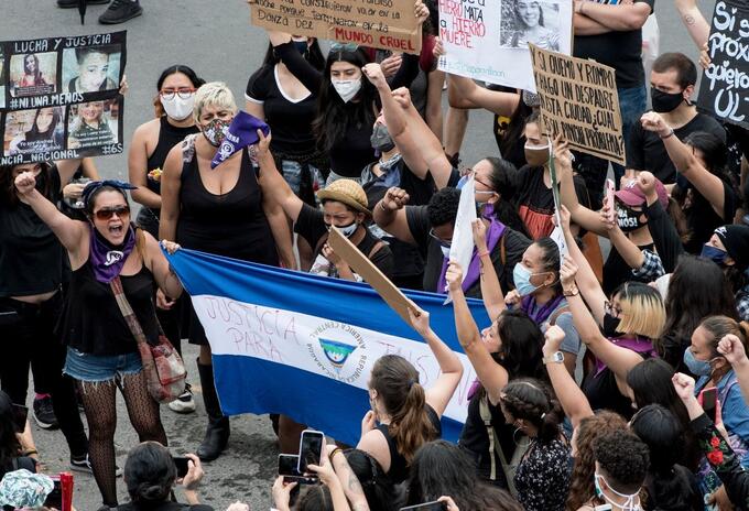 Protesta de mujeres en Nicaragua Protesta de mujeres en Nicaragua