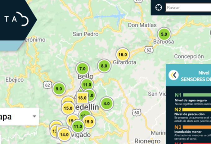 Estaciones de monitoreo de calidad del aire el lunes 28 de septiembre.