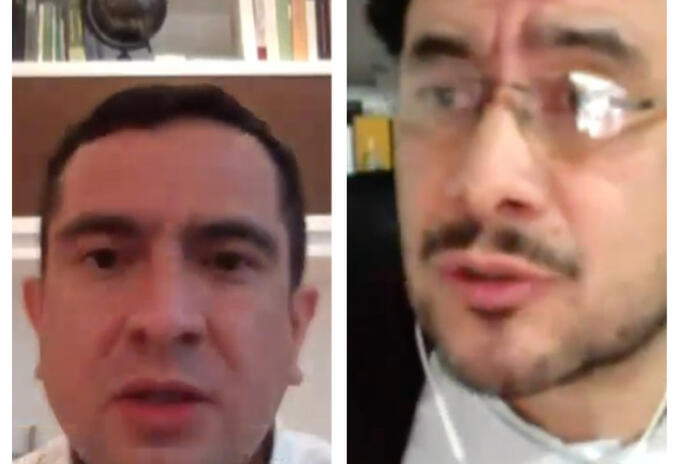 Edward Rodríguez e Iván Cepeda en debate de control político a la justicia.
