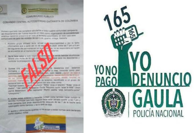 Panfleto atemorizante en el Tolima
