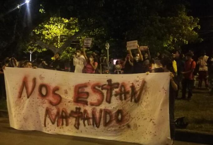 Protestaron en el Batallón Pichincha de Cali por asesinato de Juliana Giraldo