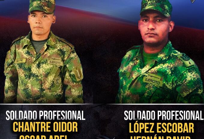 Los soldados profesionales murieron a consecuencia del explosivo.