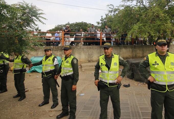Agentes de la policía colombiana en la ciudad de Cúcuta.