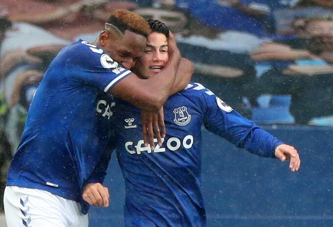 James Rodríguez, Everton, Yerry Mina