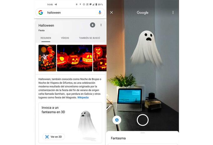 Fantasma en 3d con realidad aumentada en Google