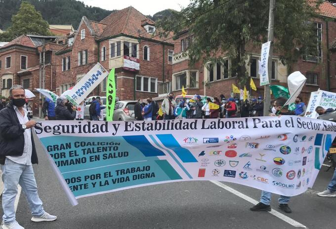 Protesta de médicos en Bogotá