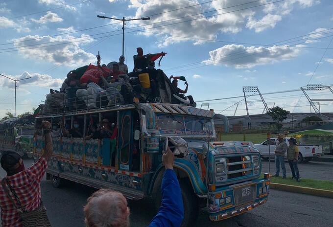 Minga indígena llega a la ciudad de Armenia