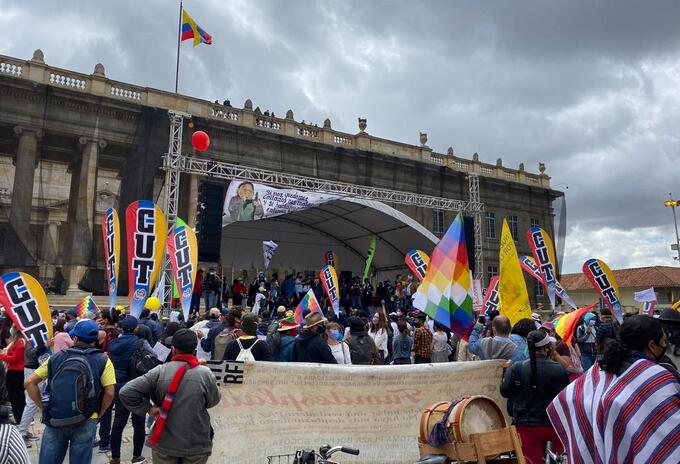 Marchas de la Centrales Obreras en Bogotá