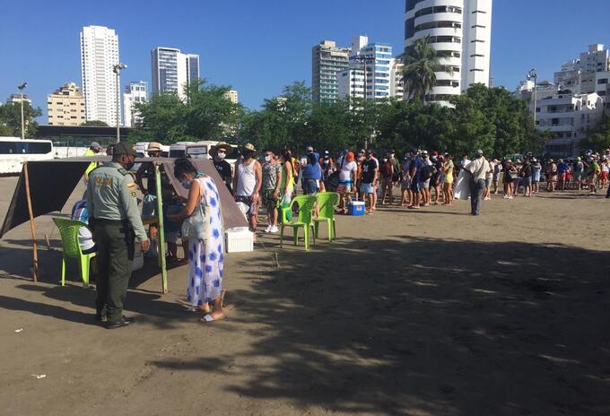 Para evitar desórdenes y aglomeraciones, habilitan punto de embarque en un sector de Bocagrande