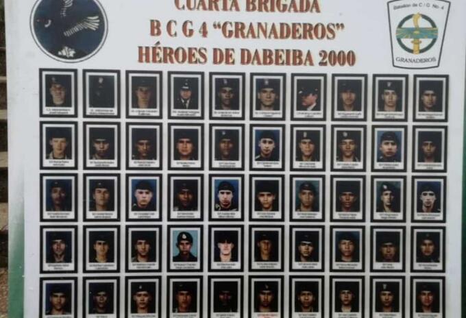 Fotografías de los soldados y policías asesinados hace 20 años.