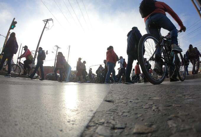 Protesta de conductores contra ciclorruta de Calle 13 Protesta de conductores contra ciclorruta de Calle 13