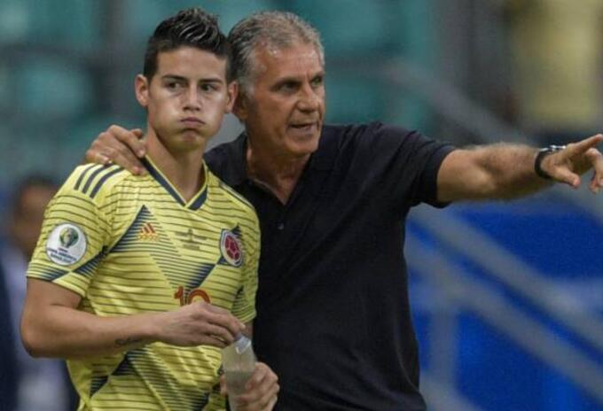 Carlos Queiroz y James - Selección Colombia