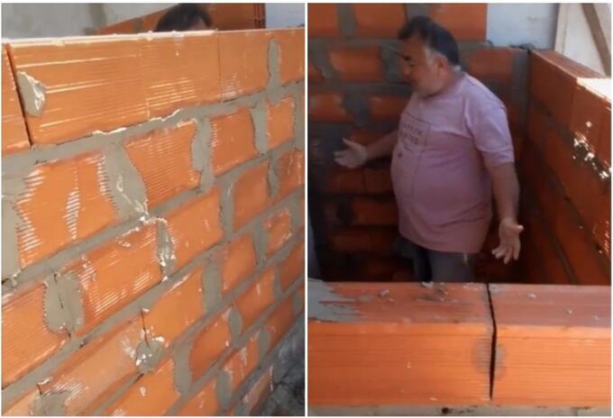 Reacción de albañil tras construir habitación sin puerta Reacción de albañil tras construir habitación sin puerta