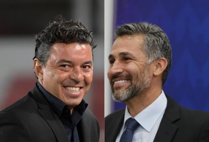 Marcelo Gallardo y Mario Alberto Yepes Marcelo Gallardo y Mario Alberto Yepes