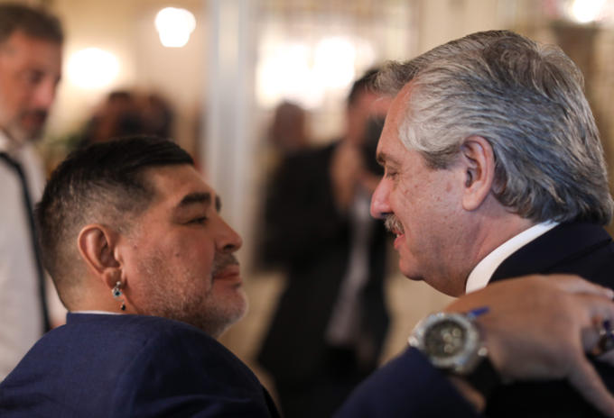 Alberto Fernández y Diego Maradona
