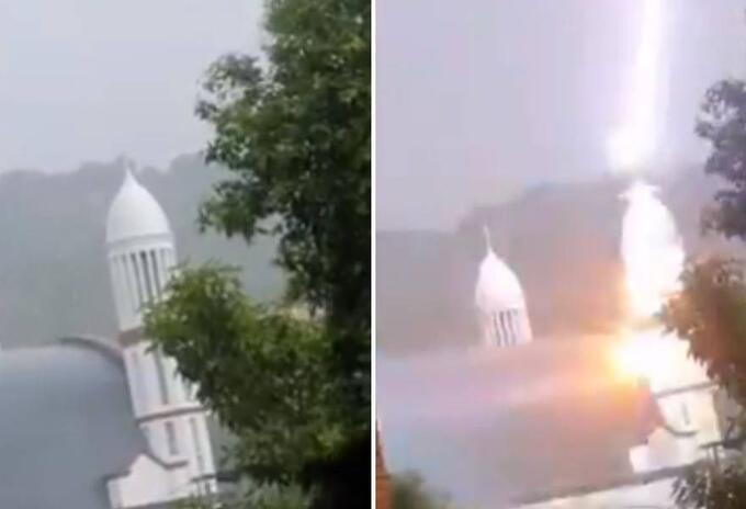 Cae rayo en iglesia de San Rafael
