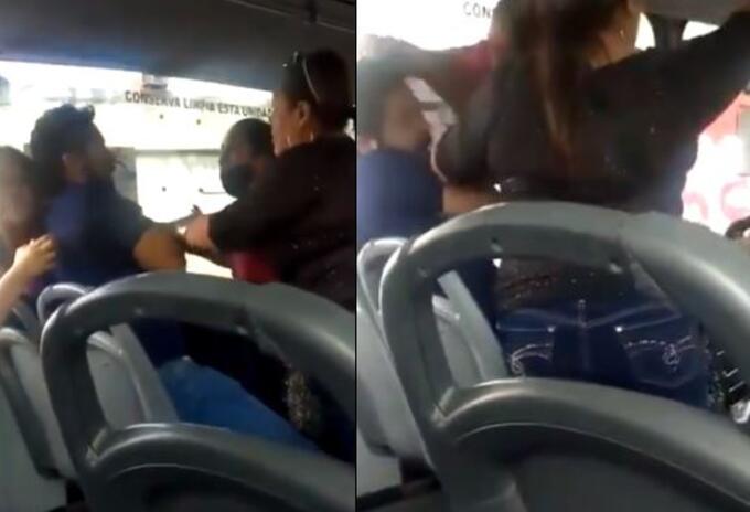 Estaba en el bus con su novia pero se encontró a su esposa y su suegra